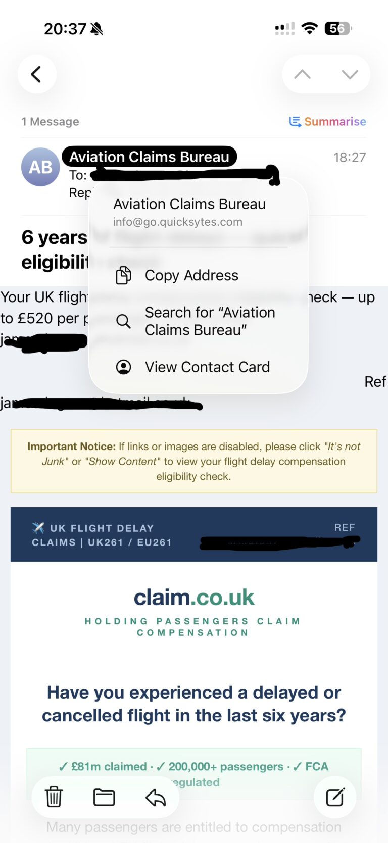 Compensation Email That Landed in My Inbox This Week