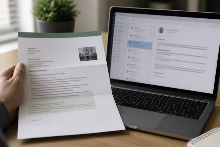 Personalized letter beside an open laptop email