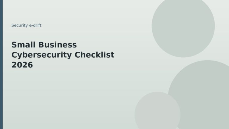 Small business cybersecurity checklist 2026