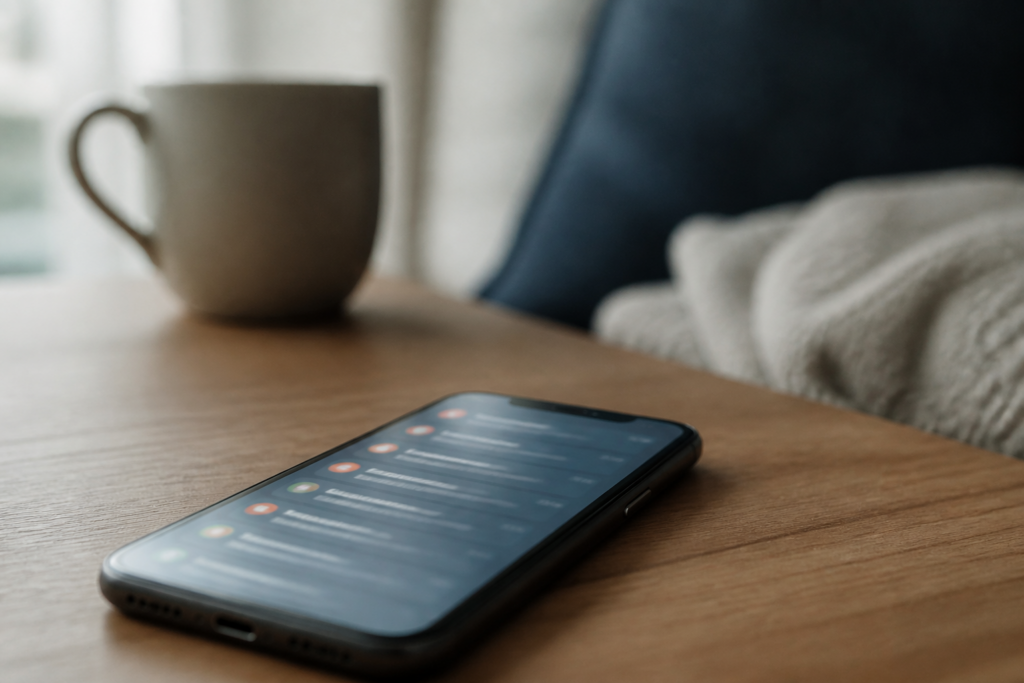 Smartphone crowded with security notifications